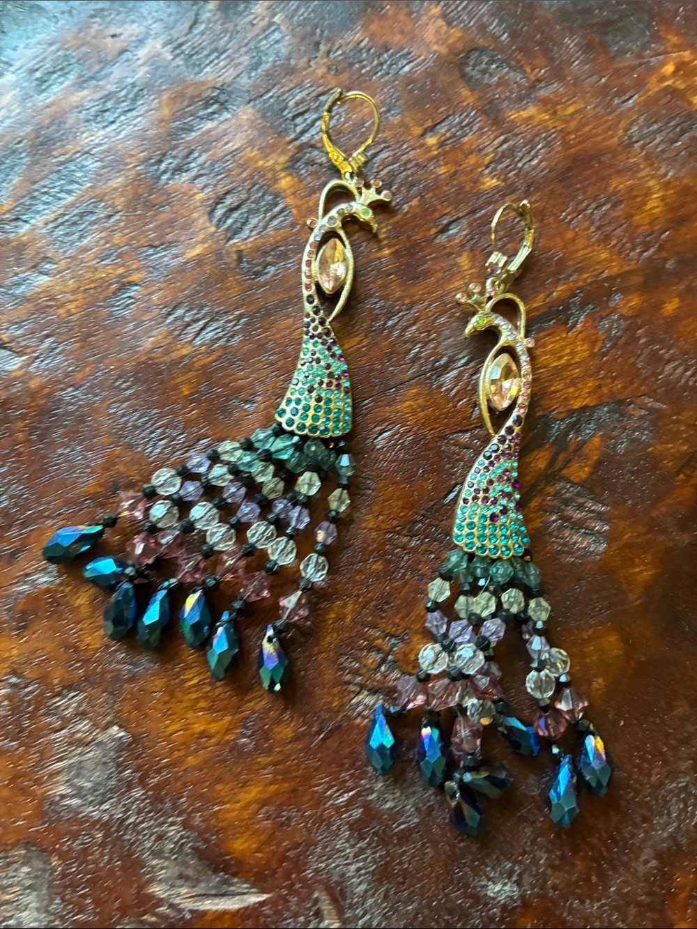 Betsy Johnson peacock earrings